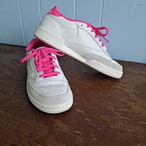 Reebok Reeboks Women's Tennis Court  Shoes Sneakers Hot Pink Trim